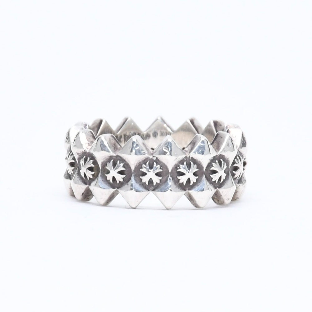 CHROME HEARTS クロムハーツ DOUBLE PYRAMID PLUS RING ダブルピラミッド プラス リング 重量10.19g サイズ14号 シルバー925 美品 中古 4a006267