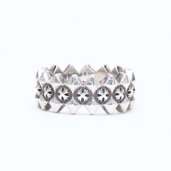 CHROME HEARTS クロムハーツ DOUBLE PYRAMID PLUS RING ダブルピラミッド プラス リング 重量10.19g サイズ14号 シルバー925 美品 中古 4a006267