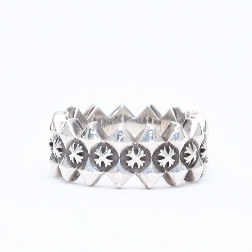 CHROME HEARTS DOUBLE PYRAMID PLUS RING Weight 10.19g Size 14 Silver 925 Good Condition Used 4a006267