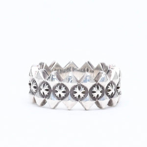 CHROME HEARTS クロムハーツ DOUBLE PYRAMID PLUS RING ダブルピラミッド プラス リング 重量10.19g サイズ14号 シルバー925 美品 中古 4a006267