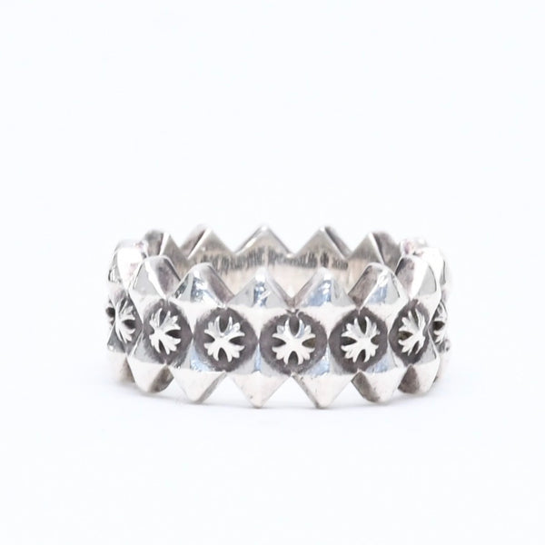 CHROME HEARTS クロムハーツ DOUBLE PYRAMID PLUS RING ダブルピラミッド プラス リング 重量10.19g サイズ14号 シルバー925 美品 中古 4a006267