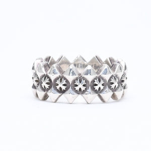 CHROME HEARTS クロムハーツ DOUBLE PYRAMID PLUS RING ダブルピラミッド プラス リング 重量10.19g サイズ14号 シルバー925 美品 中古 4a006267