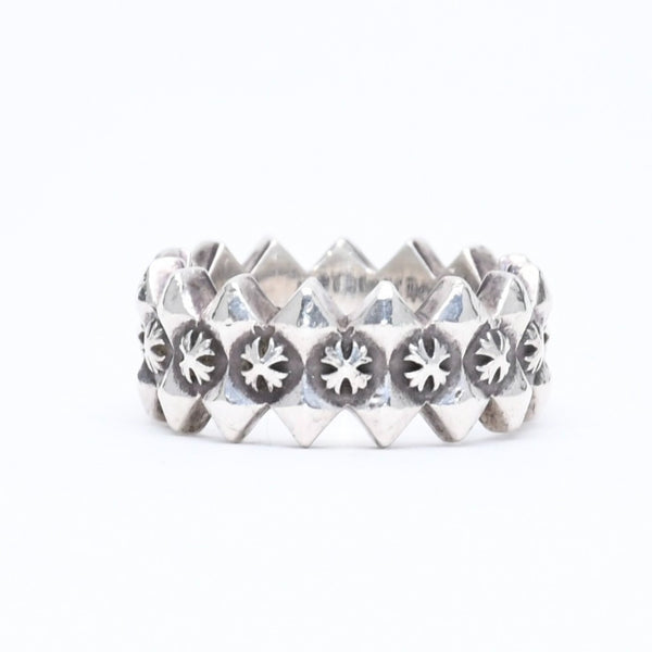 CHROME HEARTS クロムハーツ DOUBLE PYRAMID PLUS RING ダブルピラミッド プラス リング 重量10.19g サイズ14号 シルバー925 美品 中古 4a006267