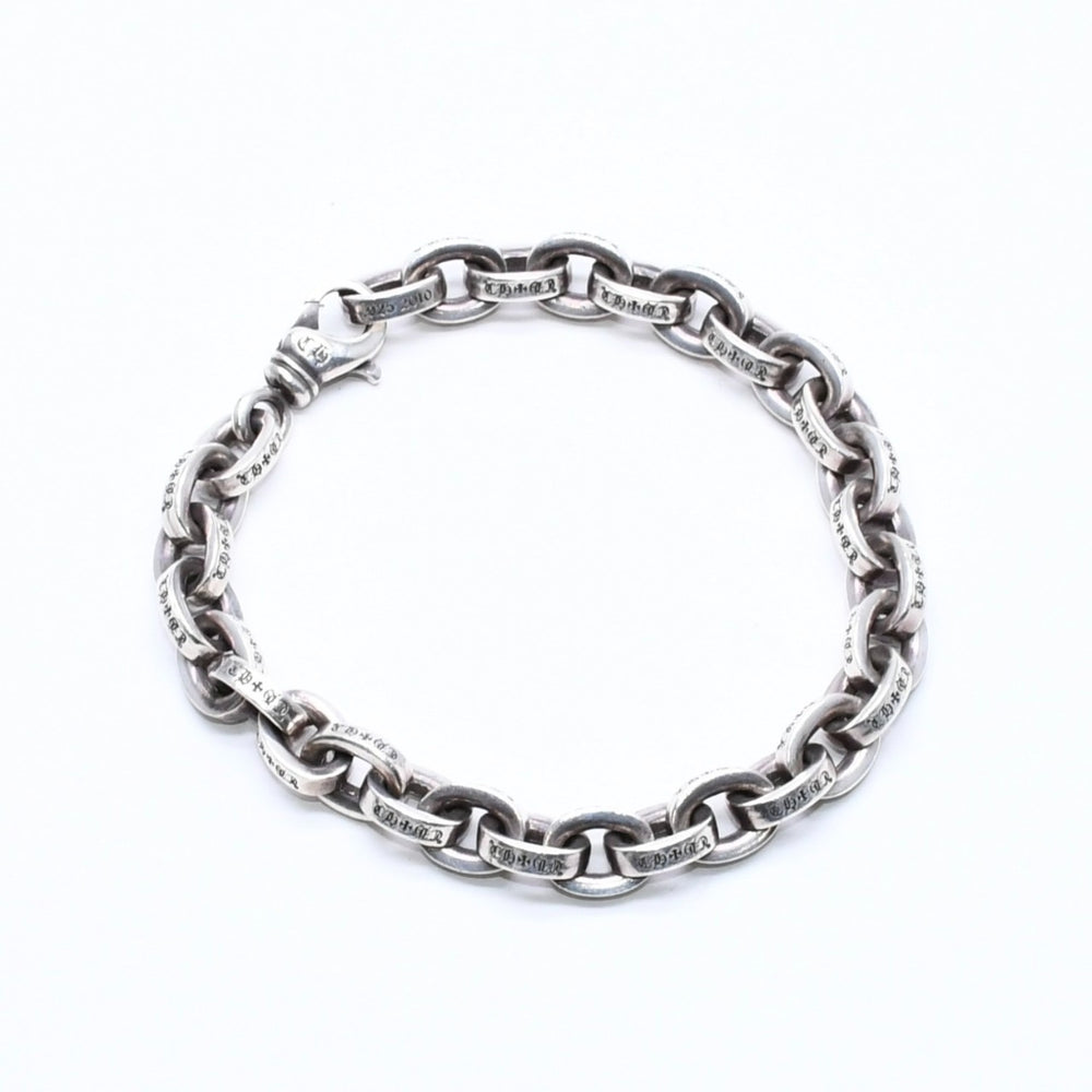 極美品 CHROME HEARTS クロムハーツ ラージ ペーパーチェーン ブレスレット 9インチ 重量約36.14g 全長約21cm シルバー925 中古 4a006288