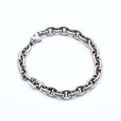 極美品 CHROME HEARTS クロムハーツ ラージ ペーパーチェーン ブレスレット 9インチ 重量約36.14g 全長約21cm シルバー925 中古 4a006288