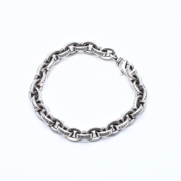 極美品 CHROME HEARTS クロムハーツ ラージ ペーパーチェーン ブレスレット 9インチ 重量約36.14g 全長約21cm シルバー925 中古 4a006288