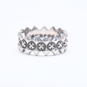 CHROME HEARTS クロムハーツ DOUBLE PYRAMID PLUS RING ダブルピラミッド プラス リング 重量10.19g サイズ14号 シルバー925 美品 中古 4a006267