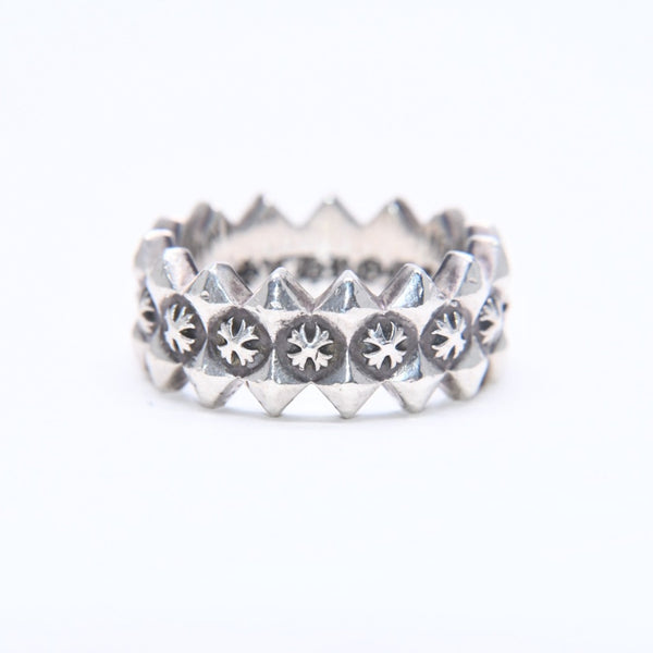 CHROME HEARTS クロムハーツ DOUBLE PYRAMID PLUS RING ダブルピラミッド プラス リング 重量10.19g サイズ14号 シルバー925 美品 中古 4a006267