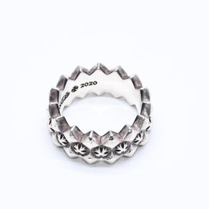 CHROME HEARTS クロムハーツ DOUBLE PYRAMID PLUS RING ダブルピラミッド プラス リング 重量10.19g サイズ14号 シルバー925 美品 中古 4a006267