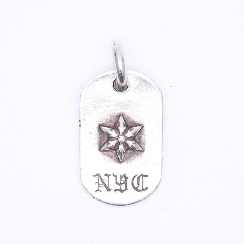 CHROME HEARTS クロムハーツ RAISED STAR DOGTAG NYC レイズドスター ドッグタグ ペンダントトップ NYC限定 重量11.11g 美品 中古 4a006270