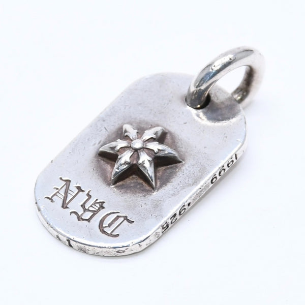 CHROME HEARTS クロムハーツ RAISED STAR DOGTAG NYC レイズドスター ドッグタグ ペンダントトップ NYC限定 重量11.11g 美品 中古 4a006270