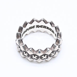 CHROME HEARTS クロムハーツ DOUBLE PYRAMID PLUS RING ダブルピラミッド プラス リング 重量10.19g サイズ14号 シルバー925 美品 中古 4a006267