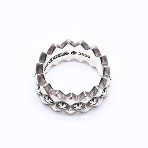 CHROME HEARTS クロムハーツ DOUBLE PYRAMID PLUS RING ダブルピラミッド プラス リング 重量10.19g サイズ14号 シルバー925 美品 中古 4a006267