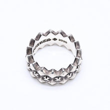 画像をギャラリービューアに読み込む, CHROME HEARTS クロムハーツ DOUBLE PYRAMID PLUS RING ダブルピラミッド プラス リング 重量10.19g サイズ14号 シルバー925 美品 中古 4a006267