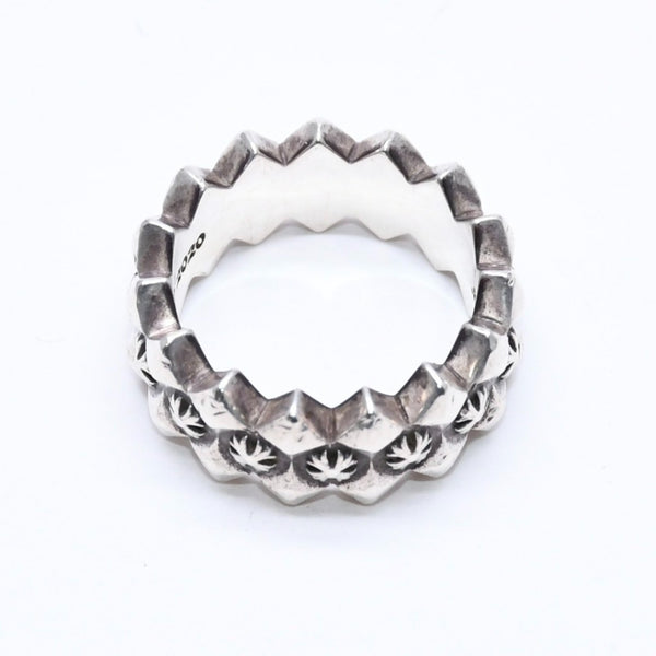CHROME HEARTS クロムハーツ DOUBLE PYRAMID PLUS RING ダブルピラミッド プラス リング 重量10.19g サイズ14号 シルバー925 美品 中古 4a006267