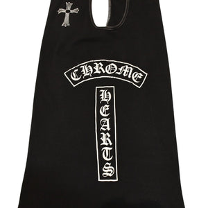 CHROME HEARTS クロムハーツ オールド タンクトップ サイズL CHクロス オールドイングリッシュ Tバー ブラック ホワイト 美品 中古 4a006271