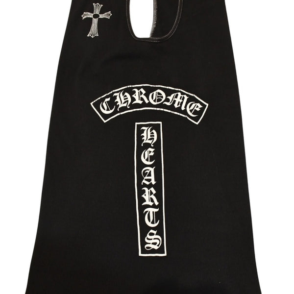 CHROME HEARTS クロムハーツ オールド タンクトップ サイズL CHクロス オールドイングリッシュ Tバー ブラック ホワイト 美品 中古 4a006271