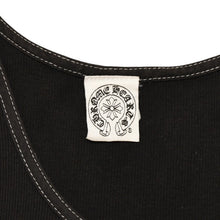 Load the image into the gallery viewer. CHROME HEARTS クロムハーツ オールド タンクトップ サイズL CHクロス オールドイングリッシュ Tバー ブラック ホワイト 美品 中古 4a006271
