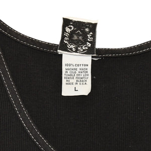 CHROME HEARTS クロムハーツ オールド タンクトップ サイズL CHクロス オールドイングリッシュ Tバー ブラック ホワイト 美品 中古 4a006271