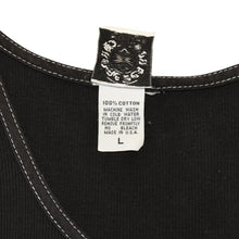 Load the image into the gallery viewer. CHROME HEARTS クロムハーツ オールド タンクトップ サイズL CHクロス オールドイングリッシュ Tバー ブラック ホワイト 美品 中古 4a006271
