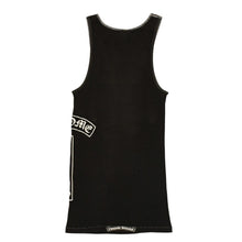 Load the image into the gallery viewer. CHROME HEARTS クロムハーツ オールド タンクトップ サイズL CHクロス オールドイングリッシュ Tバー ブラック ホワイト 美品 中古 4a006271