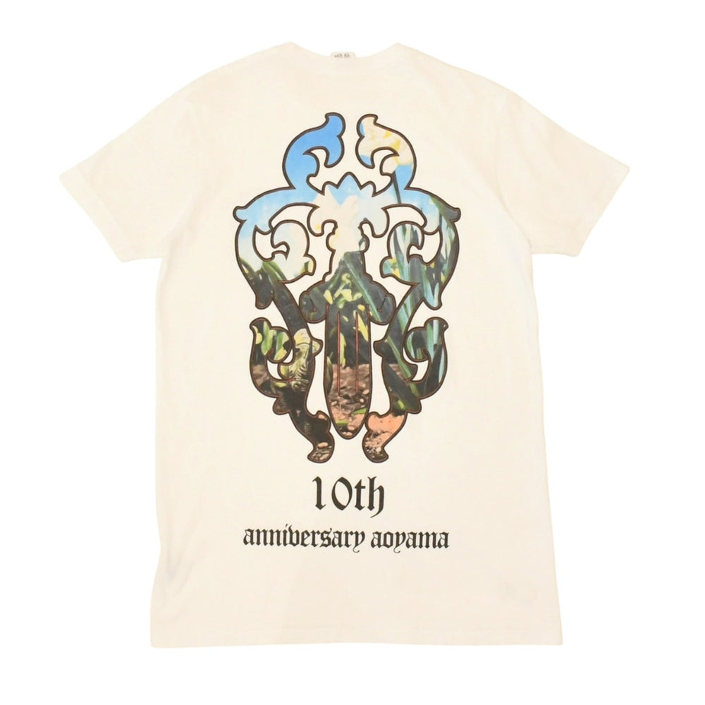 極美品 CHROME HEARTS クロムハーツ 半袖Tシャツ サイズS 青山店10周年記念 ヴァインダガー ホワイト 中古 4a006281