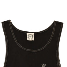 Load the image into the gallery viewer. CHROME HEARTS クロムハーツ オールド タンクトップ サイズL CHクロス オールドイングリッシュ Tバー ブラック ホワイト 美品 中古 4a006271