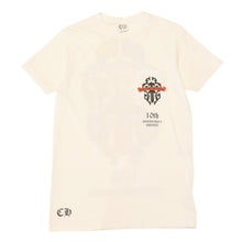 Load the image into the gallery viewer. 極美品 CHROME HEARTS クロムハーツ 半袖Tシャツ サイズS 青山店10周年記念 ヴァインダガー ホワイト 中古 4a006281
