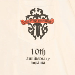 極美品 CHROME HEARTS クロムハーツ 半袖Tシャツ サイズS 青山店10周年記念 ヴァインダガー ホワイト 中古 4a006281