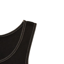 Load the image into the gallery viewer. CHROME HEARTS クロムハーツ オールド タンクトップ サイズL CHクロス オールドイングリッシュ Tバー ブラック ホワイト 美品 中古 4a006271