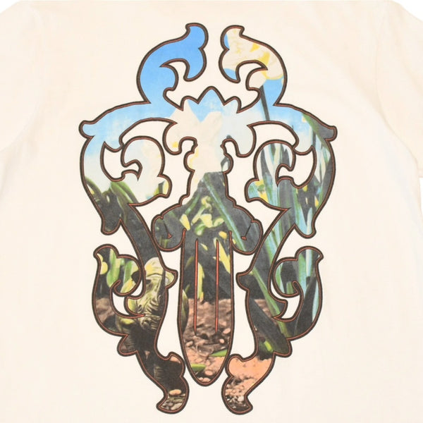 極美品 CHROME HEARTS クロムハーツ 半袖Tシャツ サイズS 青山店10周年記念 ヴァインダガー ホワイト 中古 4a006281