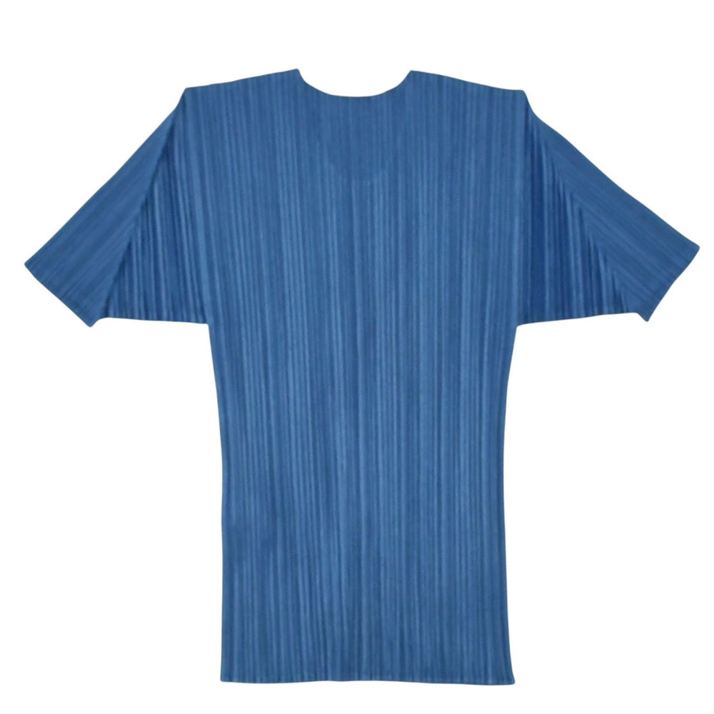 極美品 ISSEI MIYAKE イッセイミヤケ PLEATS PLEASE プリーツプリーズ トップス 半袖 ブルー サイズ4 中古 4a006118