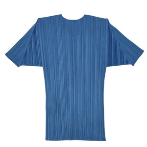 極美品 ISSEI MIYAKE イッセイミヤケ PLEATS PLEASE プリーツプリーズ トップス 半袖 ブルー サイズ4 中古 4a006118
