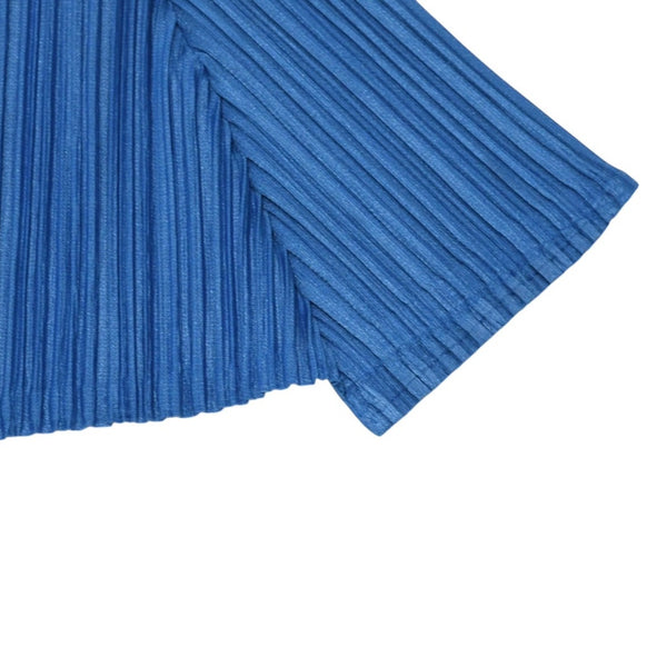極美品 ISSEI MIYAKE イッセイミヤケ PLEATS PLEASE プリーツプリーズ トップス 半袖 ブルー サイズ4 中古 4a006118