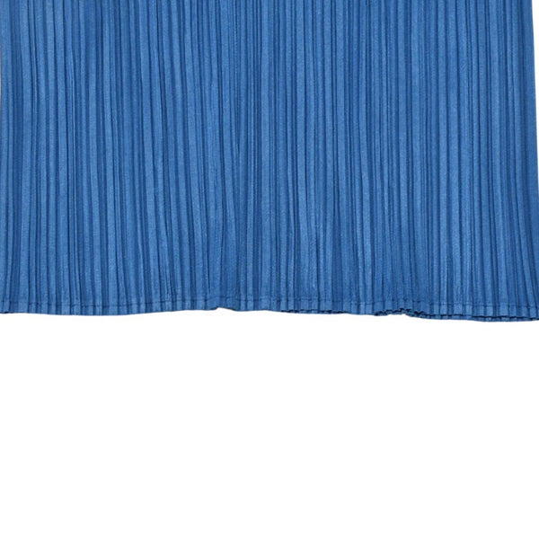 極美品 ISSEI MIYAKE イッセイミヤケ PLEATS PLEASE プリーツプリーズ トップス 半袖 ブルー サイズ4 中古 4a006118