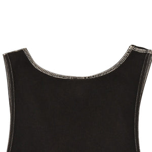 CHROME HEARTS クロムハーツ オールド タンクトップ サイズL CHクロス オールドイングリッシュ Tバー ブラック ホワイト 美品 中古 4a006271