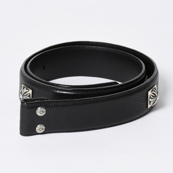 極美品 CHROME HEARTS クロムハーツ PYRAMID PLS STUDS ゼロピラミッド ベルトストラップ サイズ32 レザー シルバー925 中古 4a006273