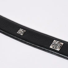 画像をギャラリービューアに読み込む, 極美品 CHROME HEARTS クロムハーツ PYRAMID PLS STUDS ゼロピラミッド ベルトストラップ サイズ32 レザー シルバー925 中古 4a006273