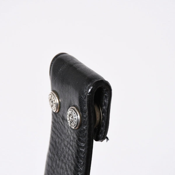 極美品 CHROME HEARTS クロムハーツ PYRAMID PLS STUDS ゼロピラミッド ベルトストラップ サイズ32 レザー シルバー925 中古 4a006273