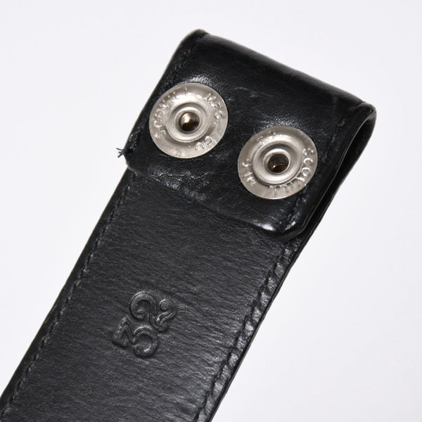 極美品 CHROME HEARTS クロムハーツ PYRAMID PLS STUDS ゼロピラミッド ベルトストラップ サイズ32 レザー シルバー925 中古 4a006273