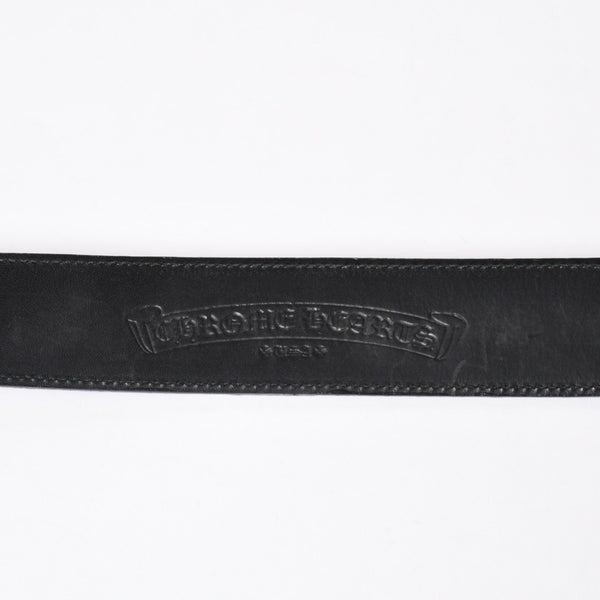 極美品 CHROME HEARTS クロムハーツ PYRAMID PLS STUDS ゼロピラミッド ベルトストラップ サイズ32 レザー シルバー925 中古 4a006273