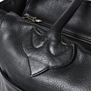 極美品 CHROME HEARTS クロムハーツ TOTE 4 POCKET 4ポケット レザートートバッグ CHクロスパッチ 4パッチ ダガー ブラック 中古 4a006275