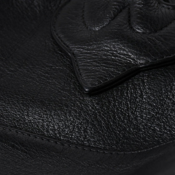 極美品 CHROME HEARTS クロムハーツ TOTE 4 POCKET 4ポケット レザートートバッグ CHクロスパッチ 4パッチ ダガー ブラック 中古 4a006275