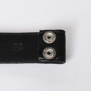 極美品 CHROME HEARTS クロムハーツ PYRAMID PLS STUDS ゼロピラミッド ベルトストラップ サイズ32 レザー シルバー925 中古 4a006273