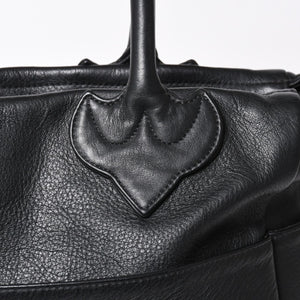 極美品 CHROME HEARTS クロムハーツ TOTE 4 POCKET 4ポケット レザートートバッグ CHクロスパッチ 4パッチ ダガー ブラック 中古 4a006275