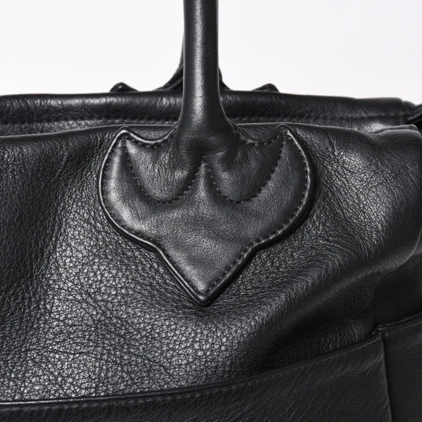極美品 CHROME HEARTS クロムハーツ TOTE 4 POCKET 4ポケット レザートートバッグ CHクロスパッチ 4パッチ ダガー ブラック 中古 4a006275