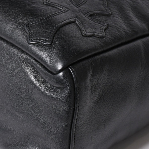 極美品 CHROME HEARTS クロムハーツ TOTE 4 POCKET 4ポケット レザートートバッグ CHクロスパッチ 4パッチ ダガー ブラック 中古 4a006275