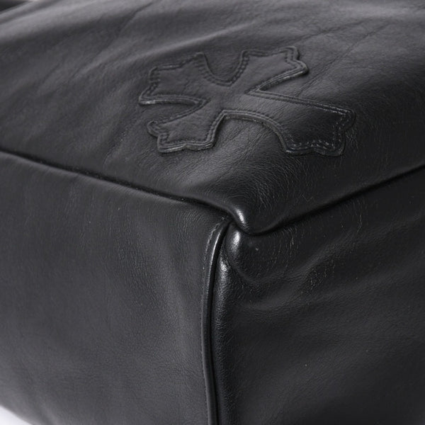 極美品 CHROME HEARTS クロムハーツ TOTE 4 POCKET 4ポケット レザートートバッグ CHクロスパッチ 4パッチ ダガー ブラック 中古 4a006275