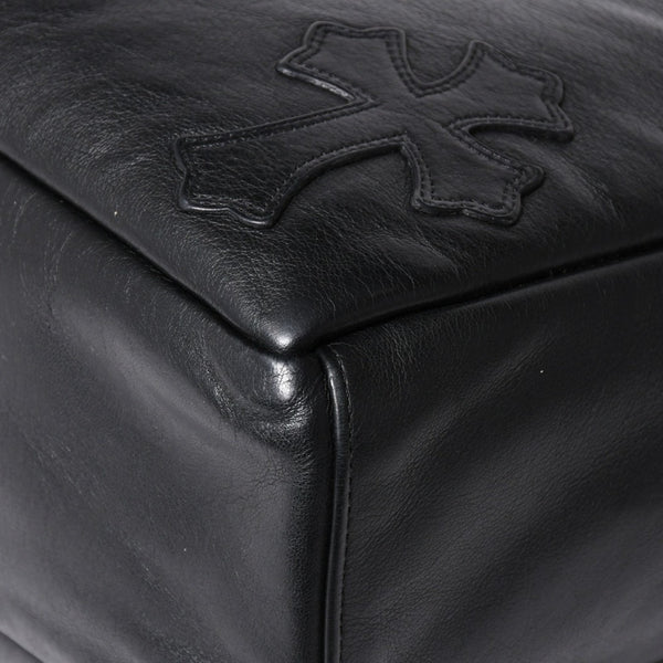 極美品 CHROME HEARTS クロムハーツ TOTE 4 POCKET 4ポケット レザートートバッグ CHクロスパッチ 4パッチ ダガー ブラック 中古 4a006275