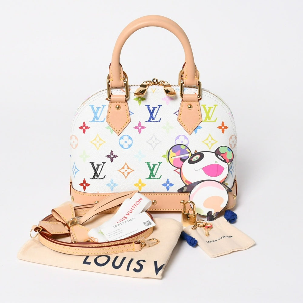 新品未使用品 LOUIS VUITTON ルイヴィトン 村上隆 アルマBB M13078 ハンドバッグ モノグラムマルチカラー ホワイト 中古 4a006112